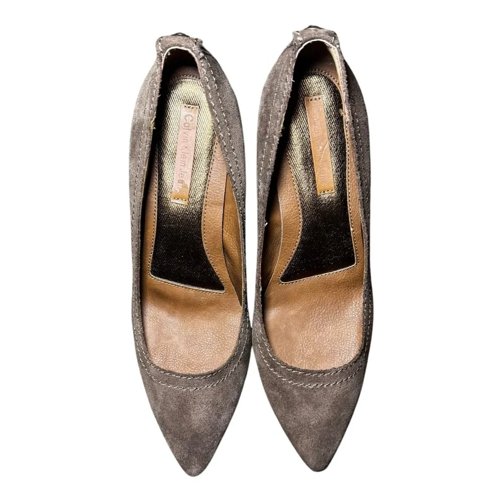 CALVIN KLEIN Women's Tan Suede Barbie Wedges Size 10